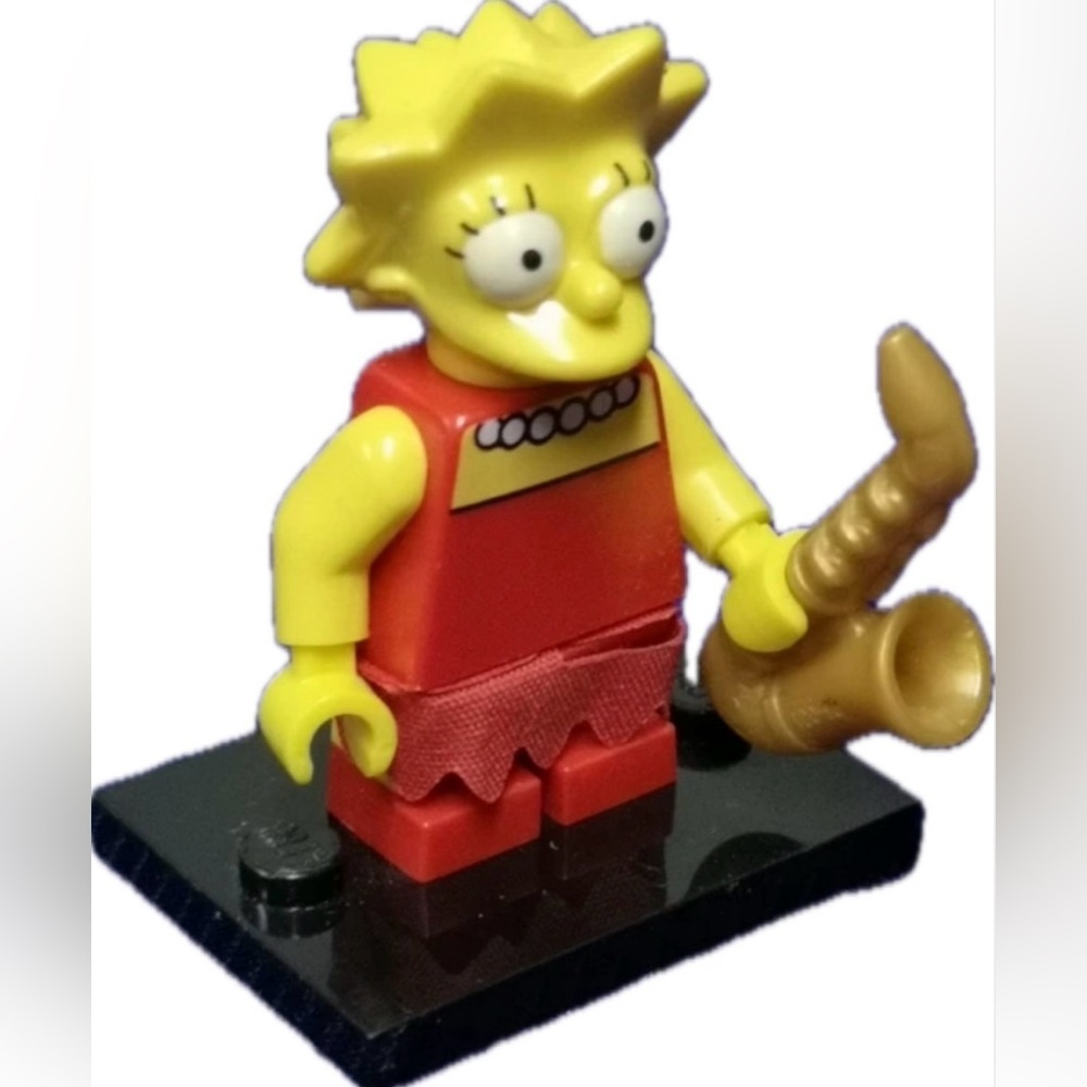 Lisa Simpson LEGO Character with Red Outfit and Saxophone